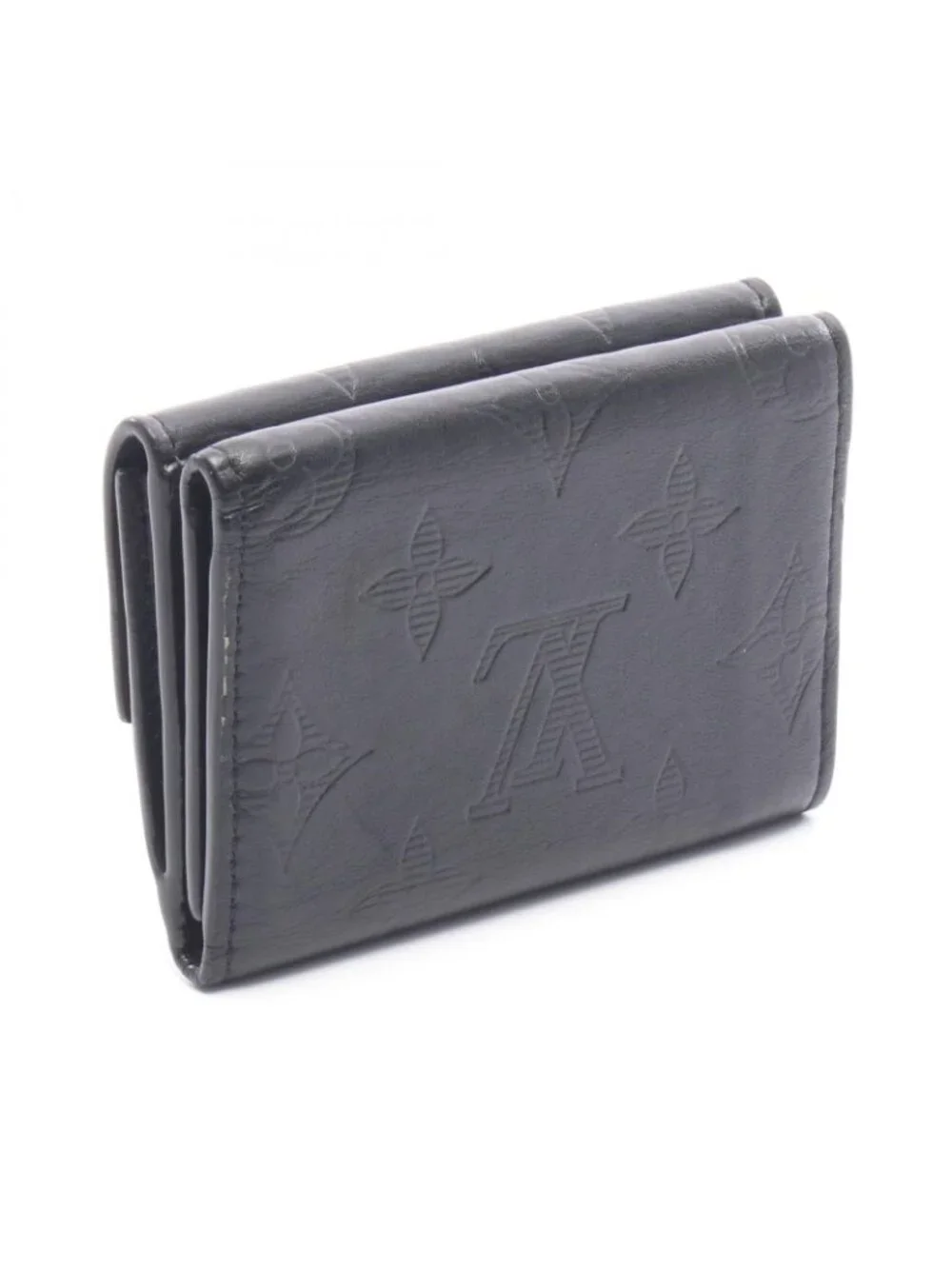 Louis Vuitton Trifold Wallet Discovery Compact Monogram Shadow Noir Leather